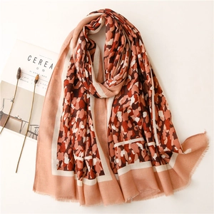 Écharpe Légère Pour Femmes Imprimé Léopard Camouflage Châle Doux Sensation Coton Lin Avec Franges Protection Solaire