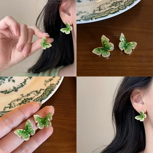 Butterfly Stud Earrings With Crystal Rhinestone And 925 Sterling Silver Earring Post Luxury Delicate Jewelry For Women