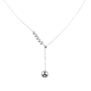 Collier élégant en Y avec des perles de cuivre polies et un pendentif tombant
