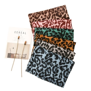 Colorful leopard print scarves set in cotton and linen blend, various vibrant patterns
