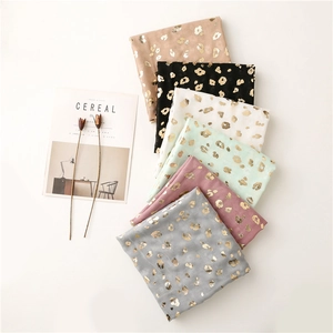 Chic leopard print scarves in 6 colors with metallic gold pattern and soft finish