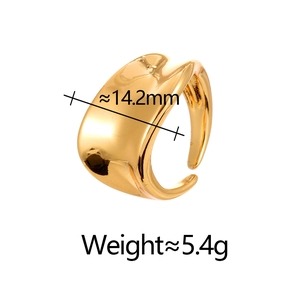Bague réglable en or poli affichant 14,2 mm de largeur et 5,4 g de poids