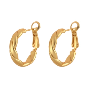Minimalist matte gold twisted hoop earrings featuring a sleek spiral design for women