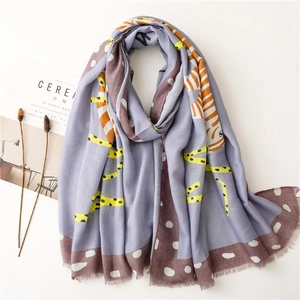 Women Abstract Zebra Scarf Long Shawl Lightweight Polyester Cotton Feel Artistic Polka Dot Sunscreen Beach Sun Wrap