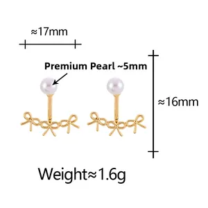 Spécifications détaillées de taille pour boucles d'oreilles nœud perle haute brillance