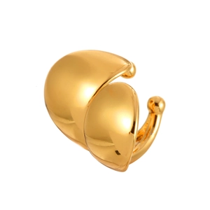 Minimalist gold ear cuff with a polished double-layered design for a luxury look