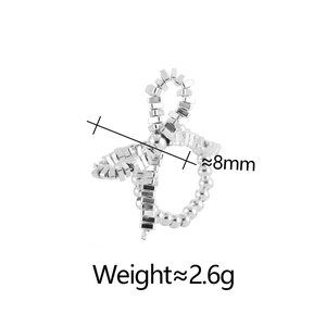 Silberner Schleifenknoten Ring mit strukturierter Oberfläche und 8 mm Breite
