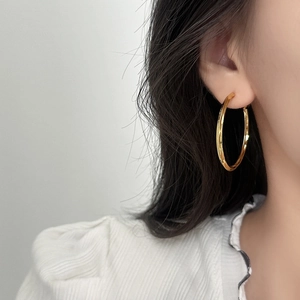 Chic 45mm polished gold hoop earrings for women with high-shine mirror finish