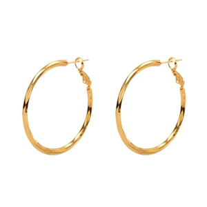 Elegant polished large gold hoop earrings for women with minimalist and luxury design style