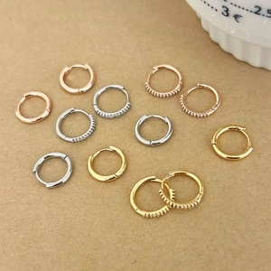 Boucles D'Oreilles Créoles En Cuivre Poli Et Dormeuses Serties De Zircone Bijoux De Mode Pour Femmes