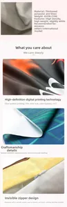 Macro detail of high-density thick linen pillowcase with hidden zipper and digital dog print
