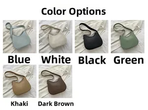Détails des sacs hobo minimalistes présentés en six coloris de cuir différents