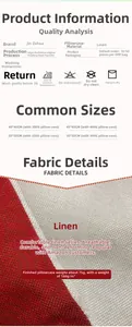 Detailed fabric chart showing linen pillowcase texture and sizing specifications