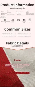 Detail guide showing pillowcase sizes, peach skin fabric texture, and washing instructions
