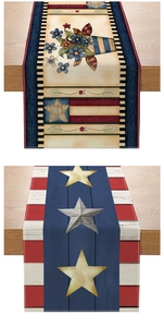 Detailed comparison of Independence Day table runners with rustic American stars and stripes