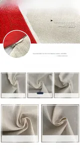 Detail showing five texture variants of polyester-linen blend fabrics for table runners