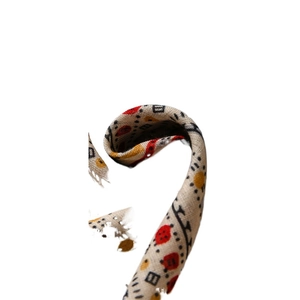 Bohemian black and beige contrast beach scarf with vintage red geometric prints