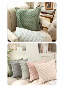 Texture dettagliata delle federe per cuscini in velluto a coste in vari colori