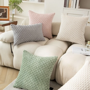 Moderner Minimalistischer Cord Gestreifter Kissenbezug Einfarbig Weiche Dekorative Kissenhülle Für Sofa Schlafzimmer Wohnzimmer Wohnkultur Quadratischer Lendenkissenbezug Ohne Einsatz Oder Mit Kern