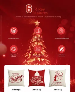 Detail of red Christmas pillowcases showing digital printing and soft fabric texture