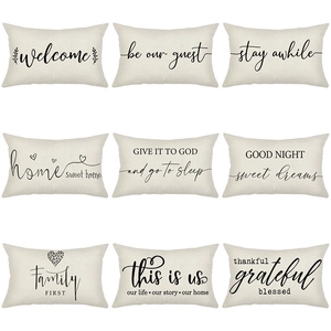 Thanksgiving Letter Print Decorative Pillow Covers Polyester Linen Look Cushion Case For Sofa Home Decor Typography