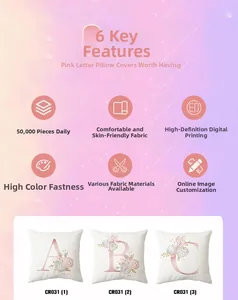 Detailed view of high-definition digital floral alphabet print on skin-friendly pillowcase