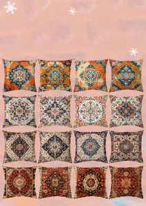 Πλέγμα με 16 μαξιλαροθήκες boho στυλ με σχέδια mandala και γεωμετρικές λεπτομέρειες
