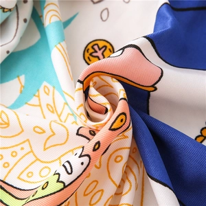Detailed view of Thai elephant print cotton scarf with soft draping and twill texture