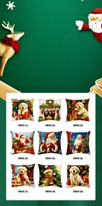Weihnachtskissenbezüge aus weichem Plüsch mit 9 hochauflösenden digitalen Hundemotiven