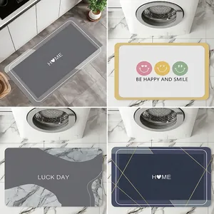 Absorbent Diatom Mud Bath Mat Non-Slip Quick Dry Floor Rug For Bathroom Kitchen Entrance Modern Minimalist Home Decor