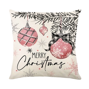 Christmas Santa Claus polyester pillowcase with festive Merry Christmas print design