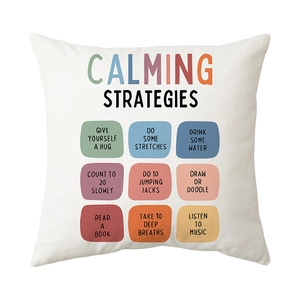 Housse de coussin carrée avec stratégies d'apaisement arc-en-ciel et imprimé coloré