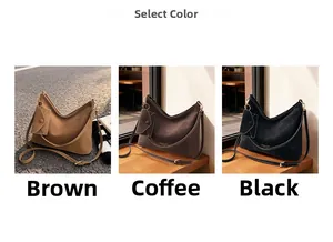 Lot de sacs cabas en daim givré marron, café et noir avec mini pochette assortie