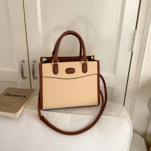 Grand Sac Cabas Femme en Cuir PU Hiver Nouveau Tendance Couleur Contrastée Sac à Main Epaule Bandoulière Polyvalent