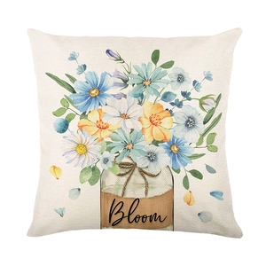 Gänseblümchen Kissenbezug mit Bloom-Druck auf weißem Hintergrund für Sofas