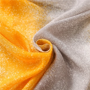 Detail of starry gradient cotton linen scarf with soft texture and snow pattern