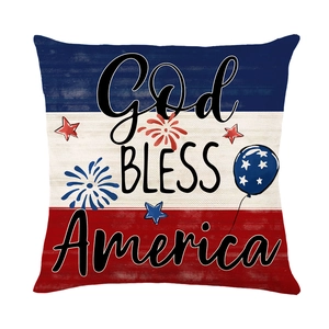 Πολυεστερική μαξιλαροθήκη Independence Day με κείμενο God Bless America και αστέρια