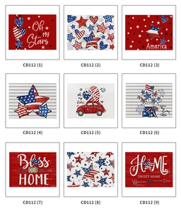 Independence Day placemats set featuring patriotic American flags and stars patterns