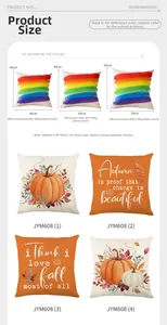 Size chart for harvest throw pillows with filling weight guide for 40cm to 50cm covers