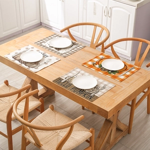 Tovagliette Autunnali Ringraziamento in Cotone Lino Impermeabili Resistenti al Calore Zucca Plaid Decorazione Tavola Cucina