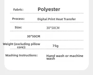 Detailed specifications of 30x50cm polyester lumbar pillow case with washing instructions