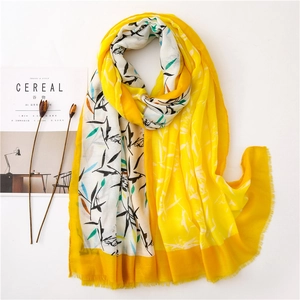 Écharpe En Coton Et Lin Pour Femmes Imprimé Floral Châle À Glands Protection Solaire Légère Enveloppement Couleurs Contrastées