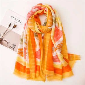 Ethnic Geometric Scarf Shawl Cotton Linen Blend Color Block Beach Sun Protection Breathable Wrap With Tassels For Women