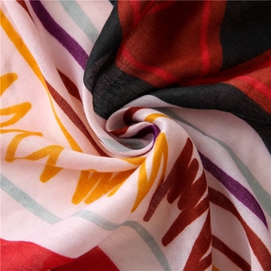 Ethnic cotton-linen feel scarf with geometric prints and fringe detail for beach sun protection
