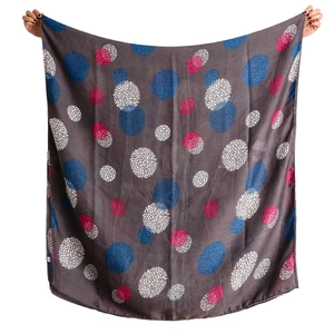 Scialle pashmina retrò da donna con pois neon in stile etnico e tessuto effetto cotone