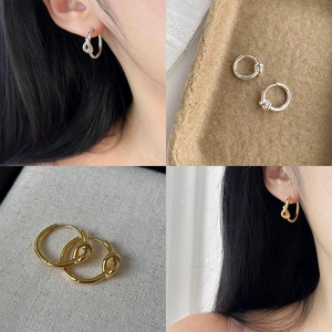 Boucles D'oreilles Créoles À Nœuds Minimalistes Avec Tige En Argent Sterling 925 Bijoux Géométriques Plaqués Or Pour Femmes