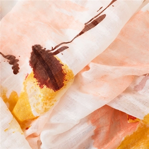 Farbverlauf Schal mit abstraktem Kunstmuster und Quasten im böhmischen Aquarell-Stil
