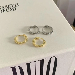 Twisted Hoop Earrings With 925 Sterling Silver Earring Post Minimalist Geometric Metal Jewelry For Women Daily Fashion