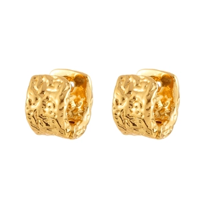 French luxury hammered gold hoop earrings with minimalist texture and modern daily design