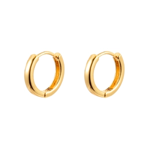 Minimalist gold geometric hoop earrings with a high-polish finish for a modern look